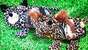 cute animal mulch pouch handmade leoparda panther 可愛い アニマルポーチ ハンドメイド　ヒョウ レオパード柄