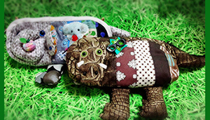 cute animal mulch pouch handmade elephant crocodile 可愛い アニマルポーチ ハンドメイド　ぞう 象 ワニ クロコダイル